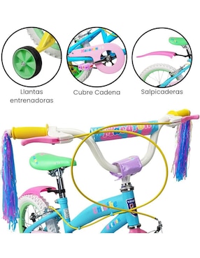 Bicicleta infantil The Baby Shop rodada 16 Macaron para niña
