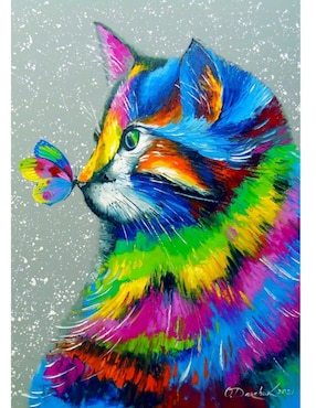 Rompecabezas Gato y Mariposa Brillantes Enjoy Puzzle 1000 piezas