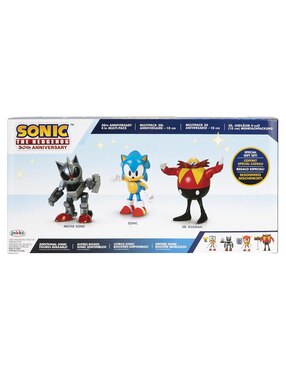 Set figuras acción articulada Sonic Dr. Eggman, Mecha Sonic y Sonic collectors Jakks Pacific