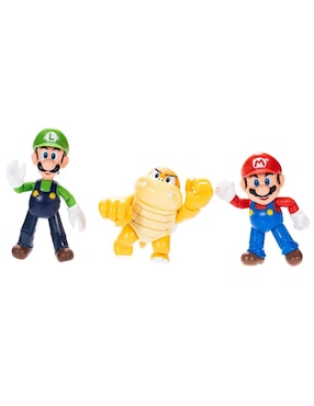 Set figuras acción articulada Super Mario Mario, Boom Boom, Luigi collectors Jakks Pacific