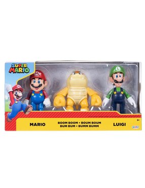Set figuras acción articulada Super Mario Mario, Boom Boom, Luigi collectors Jakks Pacific