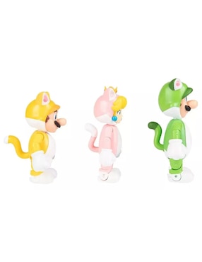 Figura de acción articulada Super Mario 3D World Mario Bros, Peach, Luigi collectors Jakks Pacific