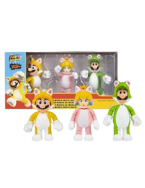 Figura de acción articulada Super Mario 3D World Mario Bros, Peach, Luigi collectors Jakks Pacific