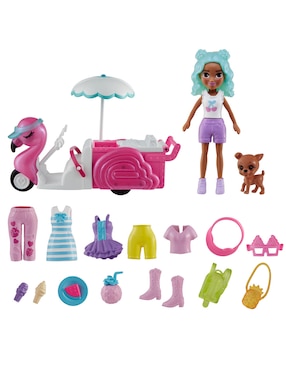 Accesorio Para Muñeca Polly Pocket Carrito Bocadillos Flamingo