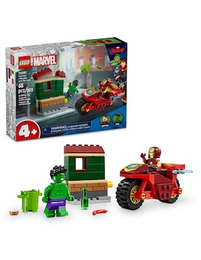 Lego Super Heroes Iron Man Con Moto Y Hulk 76287