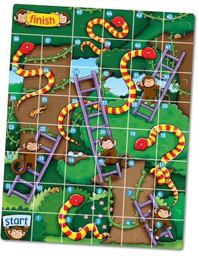 Mini Juego de Viaje Jungle Snakes and Ladders Orchard Toys