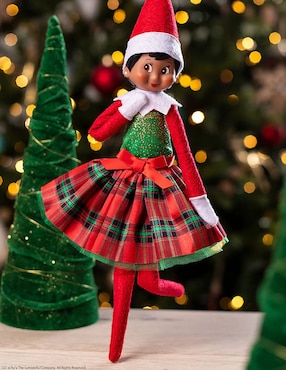 Ropa y accesorio de muñeca Vestido de fiesta a cuadros y brillos Elf On The Shelf