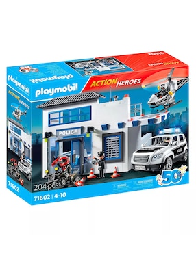 Playmobil 71602 Action Heroes – Stazione Di Polizia, Nuova, Scatola Danneggiata