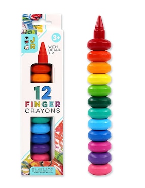 Crayones Infantiles De Dedo Bright Stripes