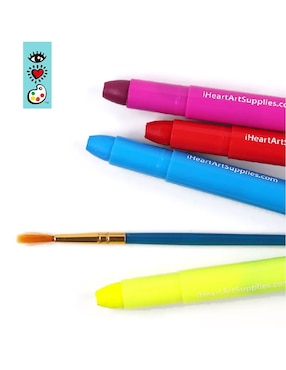 Acuarelas Pastel textura Cremosa + Pincel Bright Stripes