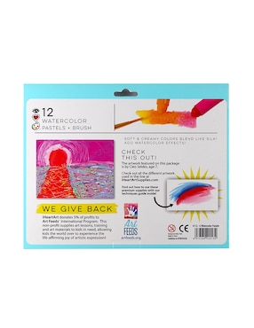 Acuarelas Pastel textura Cremosa + Pincel Bright Stripes