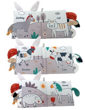 Juego didáctico Set de 2 libros con texturas interactivos Dara Baby