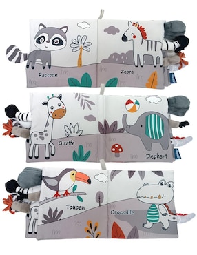 Juego didáctico Set de 2 libros con texturas interactivos Dara Baby