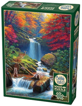 Rompecabezas Cascada en bosque profundo Cobble Hill 1000 piezas