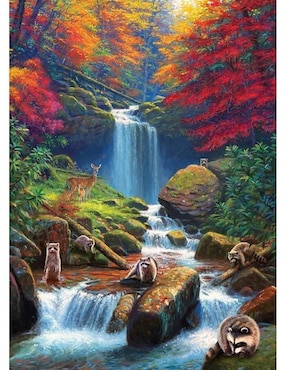 Rompecabezas Cascada en bosque profundo Cobble Hill 1000 piezas