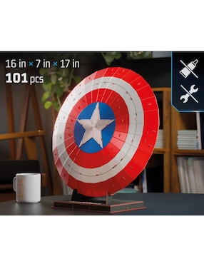 Rompecabezas Superhéroes SM Puzz 4D Escudo Capitán América Spin Master 100 piezas