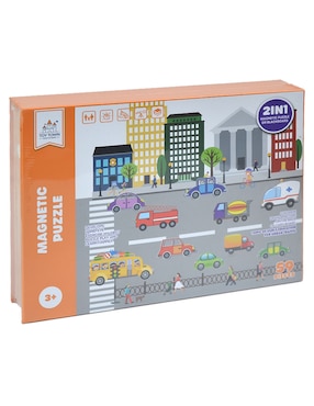 Rompecabezas Magnetic Puzzle Toy Town 4 piezas