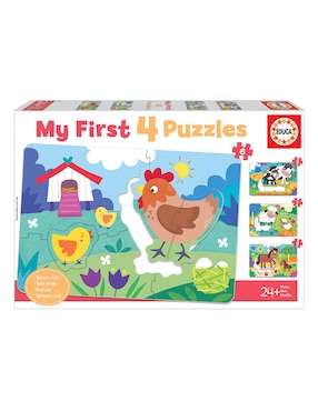Rompecabezas animales My first 4 puzzles Educa Borras 26 piezas