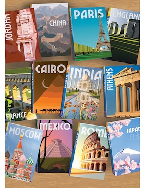 Rompecabezas La vuelta al mundo ¿Siguiente Destino? Cobble Hill 1000 piezas