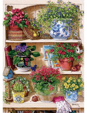 Rompecabezas Flores Fores en Estante Cobble Hill 500 piezas