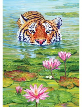 Rompecabezas Tigre Tigre Flores de Loto Cobble Hill 1000 piezas