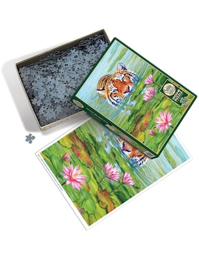 Rompecabezas Tigre Tigre Flores de Loto Cobble Hill 1000 piezas