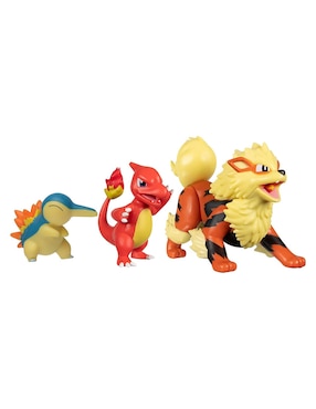 Set Figura De Acción Pokémon Arcanine, Charmeleon & Cyndaquil