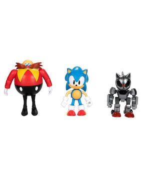 Set figuras acción articulada Sonic The Hedgehog Dr. Eggman, Mecha Sonic y Sonic collectors Jakks Pacific