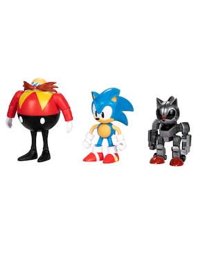 Set figuras acción articulada Sonic The Hedgehog Dr. Eggman, Mecha Sonic y Sonic collectors Jakks Pacific