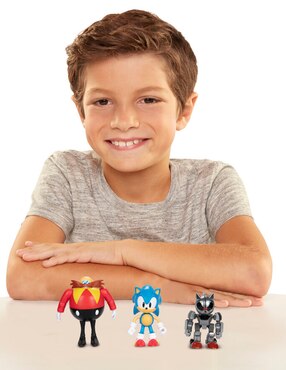 Set figuras acción articulada Sonic The Hedgehog Dr. Eggman, Mecha Sonic y Sonic collectors Jakks Pacific