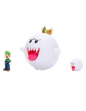 Set figuras acción Super Mario Boo Hoo, King Boo, Luigi Jakks Pacific flourescente