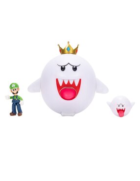 Set figuras acción Super Mario Boo Hoo, King Boo, Luigi Jakks Pacific flourescente