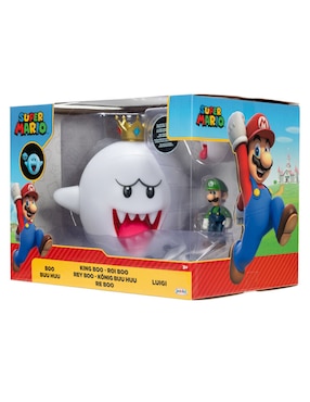 Set figuras acción Super Mario Boo Hoo, King Boo, Luigi Jakks Pacific flourescente