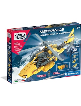 Clementoni Ciencia y Juego Build Helicóptero de Emergencia 20 en 1