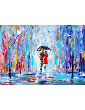 Rompecabezas Paseo Otoñal Amor Bajo la Lluvia Enjoy Puzzle 1000 piezas
