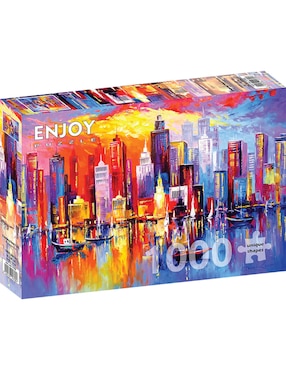 Rompecabezas New York City Noche Neoyorkina Enjoy Puzzle 1000 Piezas