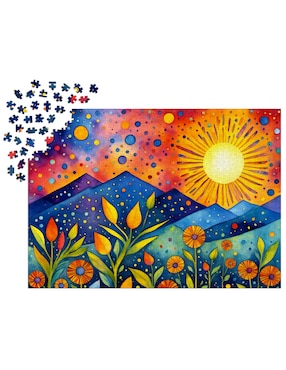Rompecabezas Atardecer en jardin precioso Lluvia al Atardecer Enjoy Puzzle 1000 piezas
