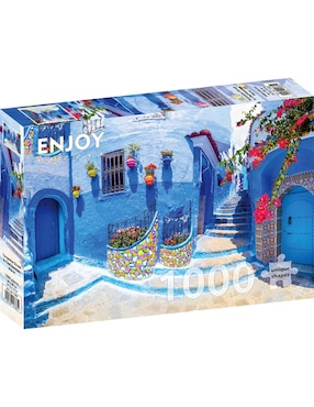 Rompecabezas Lugares Famosos Del Mundo Calles De Chefchaouen, Marruecos Enjoy Puzzle 1000 Piezas