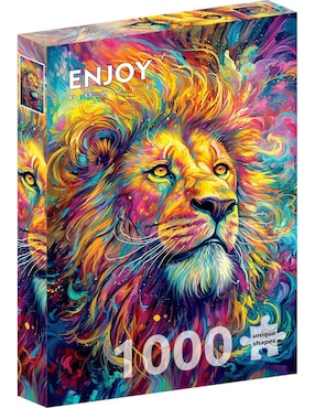 Rompecabezas León Colorido Rey Radiante - León Enjoy Puzzle 1000 piezas