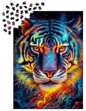 Rompecabezas León Colorido Rey Radiante - León Enjoy Puzzle 1000 piezas