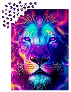 Rompecabezas León Colorido Su majestad - El León Enjoy Puzzle 1000 piezas