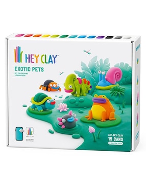 Set de arcilla para moldear animales exóticos hey clay