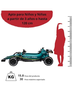 Automóvil montable Joykoo Aston Martin Formula 1 Aramco recargable