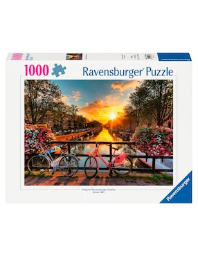 Rompecabezas Bicicletas en Amsterdam Ravensburger 1000 piezas
