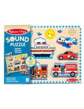 Rompecabezas vehículos de rescate con Sonido Melissa & Doug 8 piezas