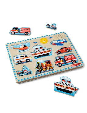 Rompecabezas vehículos de rescate con Sonido Melissa & Doug 8 piezas