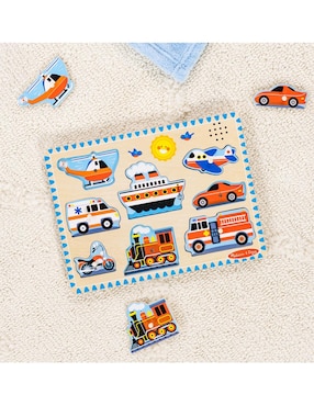 Rompecabezas vehículos de rescate con Sonido Melissa & Doug 8 piezas