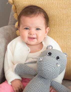 Peluche de hipopótamo Zana hecho a mano de 30 cm