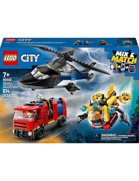 Lego City Remix: Helicóptero, Camión de Bomberos y Submarino 60462