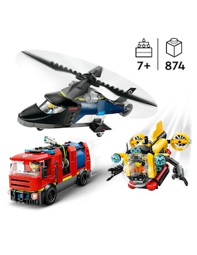 Lego City Remix: Helicóptero, Camión de Bomberos y Submarino 60462